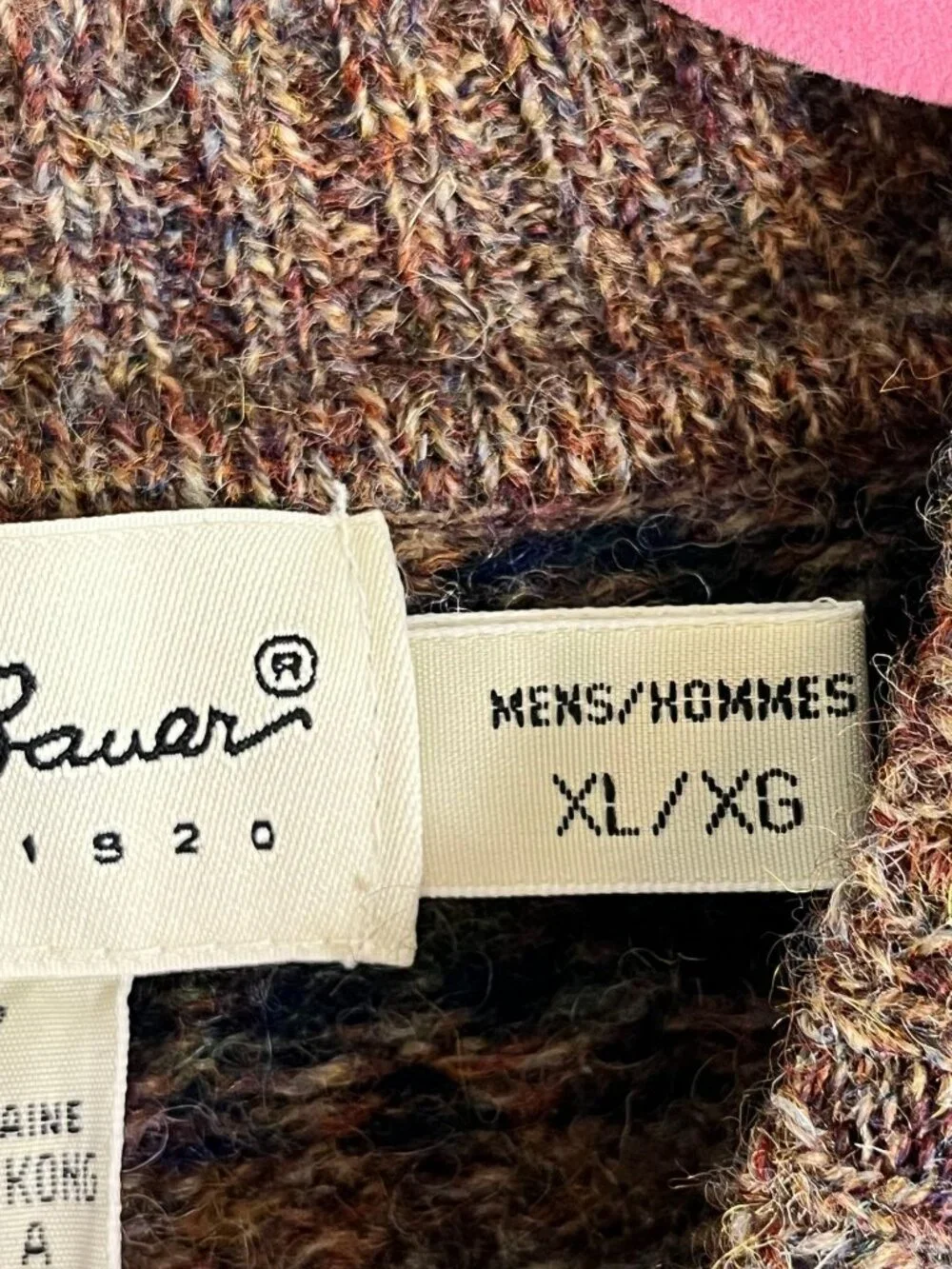Vintage Wool Fair Isle Sweater Brown XL Earthy Granola Classic 90s Argyle Stripe - Picture 8 of 9